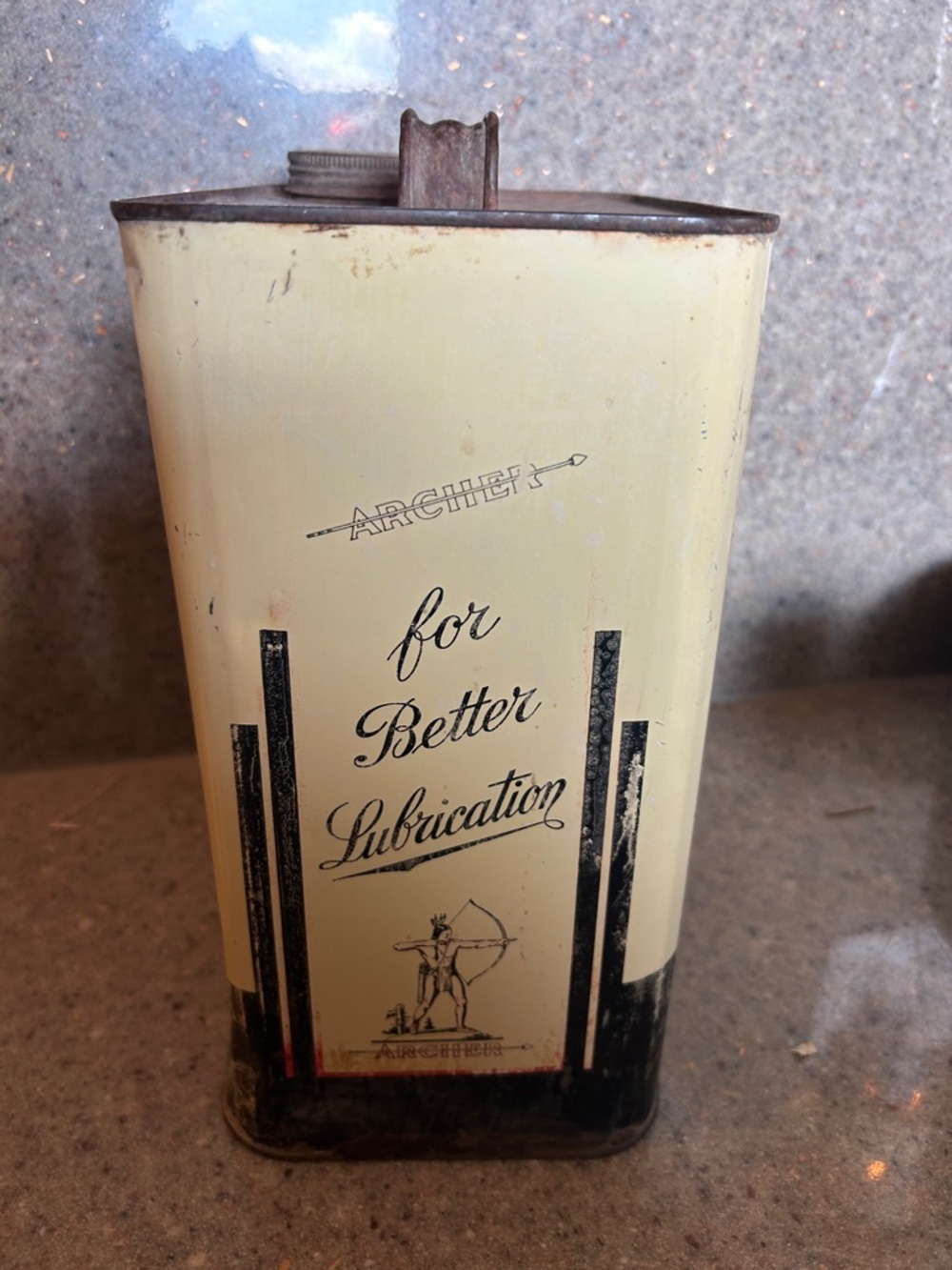 Archer Lubricants Vintage Metal Oil Can - Cream & Black - Picture 5 of 5
